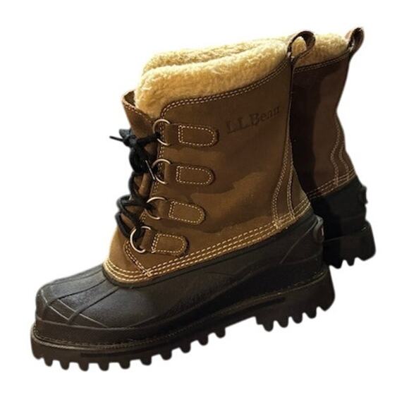 L.L. Bean Women\'s Snow Boots Winter Suede Outdoor Fleece Lined Size 7 Brown main image 4